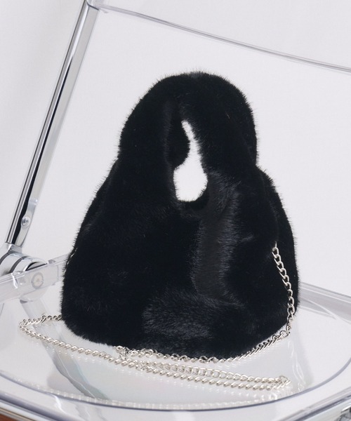 Paradise Picnic（パラダイスピクニック）の「エコファー2WAYハンドルBAG（ハンドバッグ・レディース・ブラック/ブラウン/ベージュ・FREE）」の15枚目の写真