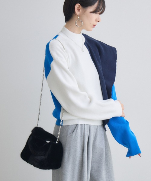 Paradise Picnic（パラダイスピクニック）の「エコファー2WAYハンドルBAG（ハンドバッグ・レディース・ブラック/ブラウン/ベージュ・FREE）」の12枚目の写真