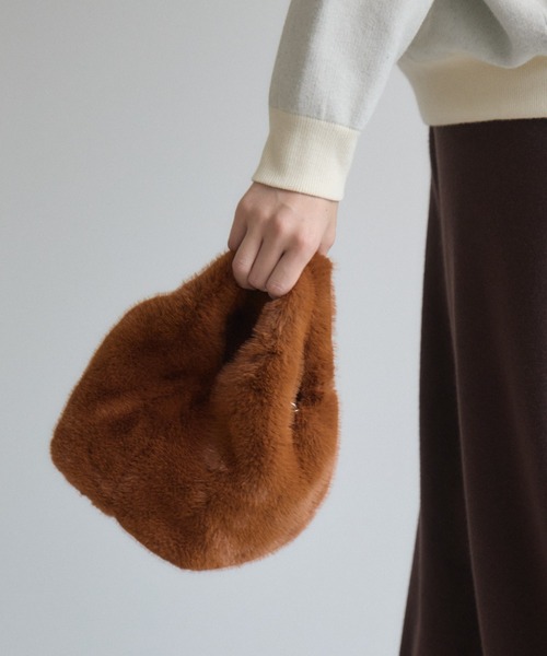 Paradise Picnic（パラダイスピクニック）の「エコファー2WAYハンドルBAG（ハンドバッグ・レディース・ブラック/ブラウン/ベージュ・FREE）」の21枚目の写真