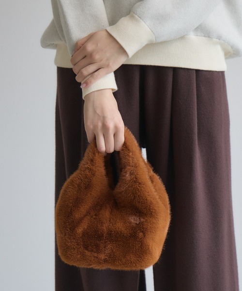 Paradise Picnic（パラダイスピクニック）の「エコファー2WAYハンドルBAG（ハンドバッグ・レディース・ブラック/ブラウン/ベージュ・FREE）」の20枚目の写真