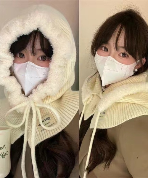 ニット ボア バラクラバ フード（ニットキャップ/ビーニー）｜DEVICE