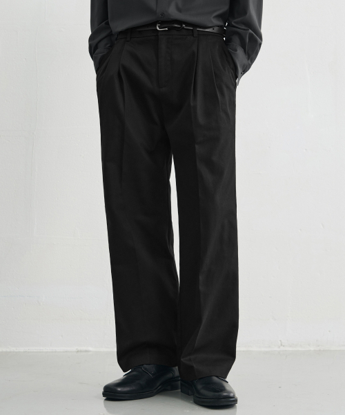 DRAW FIT（ドローフィット）の「ワイドバンディングチノパンツ[ブラック]（その他パンツ・メンズ・その他・LARGE/MEDIUM/X-LARGE）」の2枚目の写真