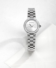 KARL LAGERFELD（カールラガーフェルド）の「「KARL LAGERFELD/カール・ラガーフェルド」カイザー - シルバー サンレイ シグネチャー ダイヤル シルバー ブレスレット（アナログ腕時計・レディース）」