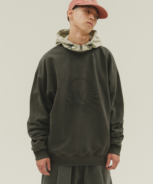 CAMEL WORK(キャメルワーク)の「ダイノソア スウェットシャツ(ピグメントチャコール)(スウェット・メンズ・その他・MEDIUM/LARGE/X-LARGE)」の1枚目の写真