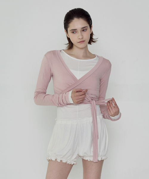 DEVIWEAR(デヴィウェア)の「バレエストラップカーディガン DEVI-T0048-サーモンピンク(カーディガン/ボレロ・レディース・その他・FREE)」の1枚目の写真