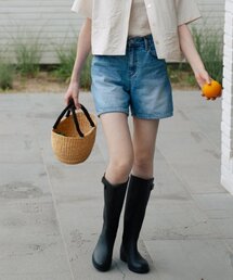 LOVEUSU（ラブアスユー）の「Eddy Half Pants (medium blue)（デニムパンツ）」