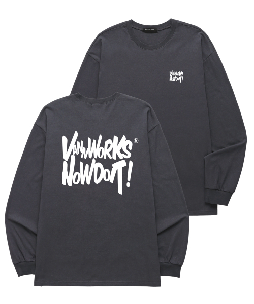 VANNWORKS(バンワークス)の「NOW DOIT ロングスリーブ (VLS0082) チャコール(Tシャツ/カットソー・レディース・その他・SMALL/MEDIUM/LARGE/XX-LARGE/X-LARGE)」の4枚目の写真