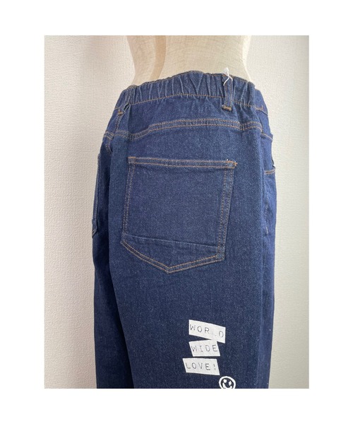 WORLD WIDE LOVE!(ワールドワイドラブ)の「ワイドストレートパンツ(デニムパンツ・レディース・グレー/ネイビー・1)」の6枚目の写真