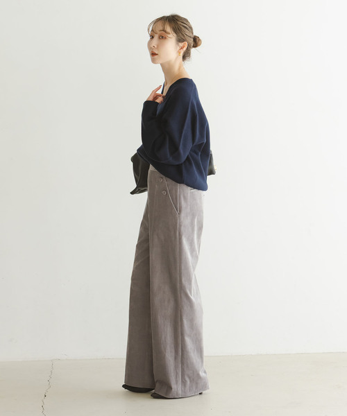 Noble（ノーブル）の「《追加》カシミヤMIXスムースVプルオーバー2（ニット/セーター・レディース・ボルドー/アイボリー/ネイビー・FREE）」の15枚目の写真