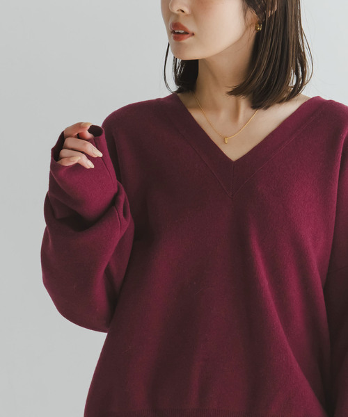 セール】《追加》カシミヤMIXスムースVプルオーバー2（ニット/セーター