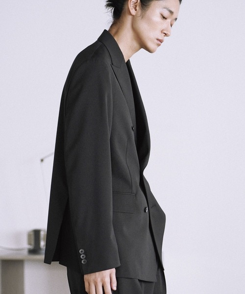 WYM LIDNM（ウィム バイ リドム）の「HIGH TWIST PE DOUBLE SUIT（スーツセット・メンズ・ブラック/グレイッシュベージュ・S/M/L）」の6枚目の写真