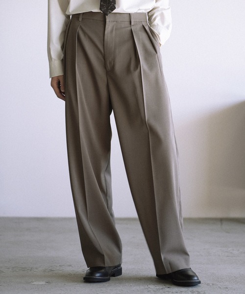 WYM LIDNM（ウィム バイ リドム）の「HIGH TWIST PE DOUBLE SUIT（スーツセット・メンズ・ブラック/グレイッシュベージュ・S/M/L）」の14枚目の写真