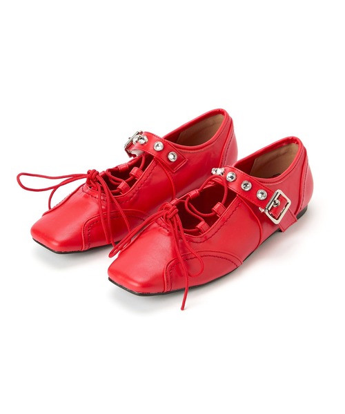 Casselini（キャセリーニ）の「Casselini(キャセリーニ)レースアップスニーカー（スニーカー・レディース・ブラック/シルバー/ホワイト/レッド・23/23.5/24/24.5）」の9枚目の写真