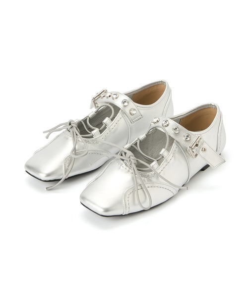 Casselini（キャセリーニ）の「Casselini(キャセリーニ)レースアップスニーカー（スニーカー・レディース・ブラック/シルバー/ホワイト/レッド・23/23.5/24/24.5）」の10枚目の写真