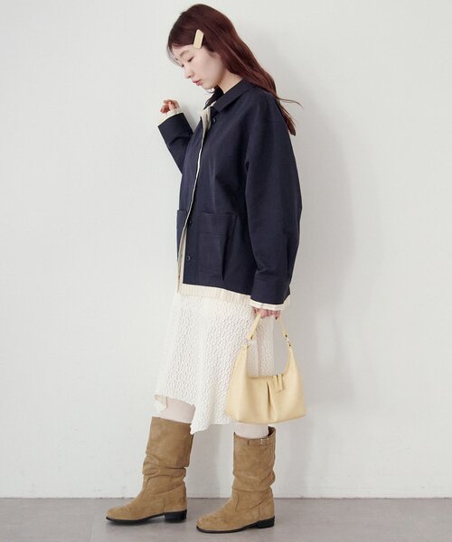 Kastane（カスタネ）の「【SETUP対応】レイヤードミドルシャツジャケット（その他アウター・レディース・ベージュ系その他/ネイビー/ダークブルー/ベージュ・FREE）」の6枚目の写真