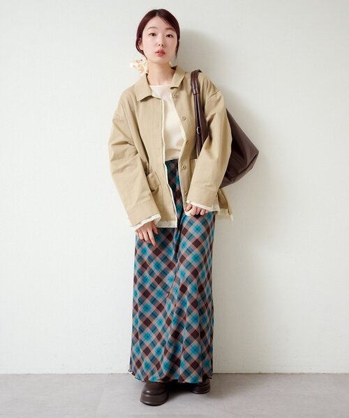 Kastane（カスタネ）の「【SETUP対応】レイヤードミドルシャツジャケット（その他アウター・レディース・ベージュ系その他/ネイビー/ダークブルー/ベージュ・FREE）」の18枚目の写真