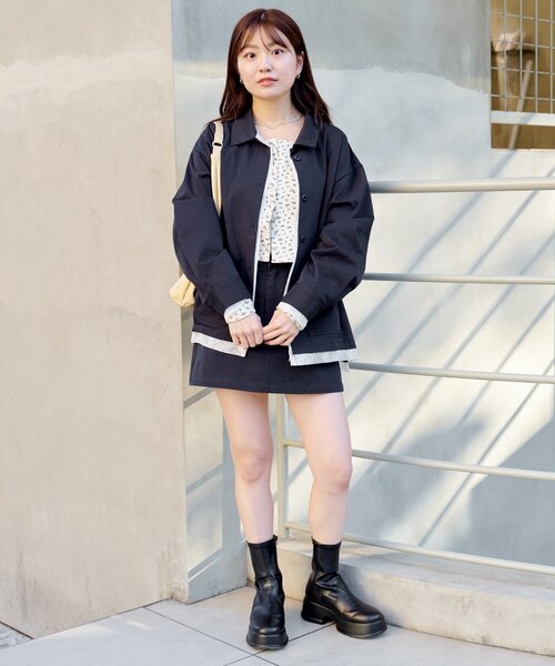 Kastane（カスタネ）の「【SETUP対応】レイヤードミドルシャツジャケット（その他アウター・レディース・ベージュ系その他/ネイビー/ダークブルー/ベージュ・FREE）」の22枚目の写真