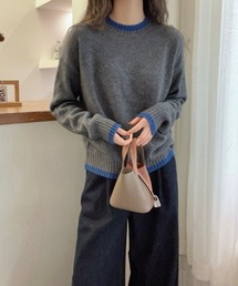 Ritzy | 首&袖&裾配色切り替え クルーネックニット(ニット/セーター)