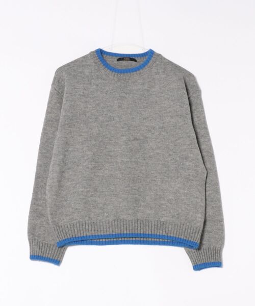 Ritzy（リッツィー）の「首＆袖＆裾配色切り替え クルーネックニット（ニット/セーター・レディース・ブルー/イエロー・FREE）」の8枚目の写真