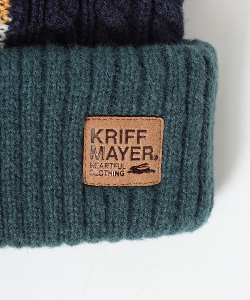 KRIFF MAYER（クリフメイヤー）の「KRIFF MAYER パネル ニットキャップ ワッチキャップ ニット帽 男女兼用（ニットキャップ/ビーニー・メンズ・ブラック/ネイビー/ベージュ・FREE）」の7枚目の写真