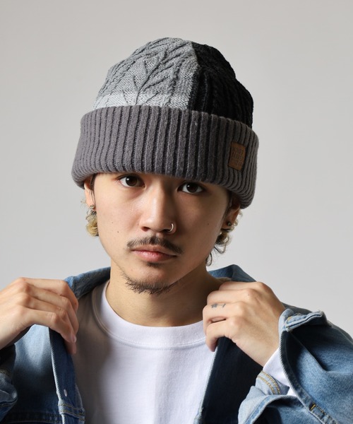 KRIFF MAYER（クリフメイヤー）の「KRIFF MAYER パネル ニットキャップ ワッチキャップ ニット帽 男女兼用（ニットキャップ/ビーニー・メンズ・ブラック/ネイビー/ベージュ・FREE）」の10枚目の写真