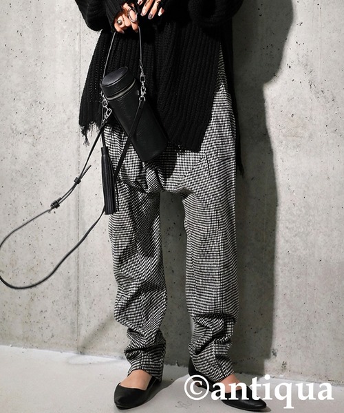 Y's 千鳥柄サルエルパンツ セール】千鳥柄 サルエルパンツ（その他パンツ）｜antiqua（アンティカ