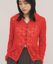 KBF | クロシェレースニットシャツ(ニット/セーター)