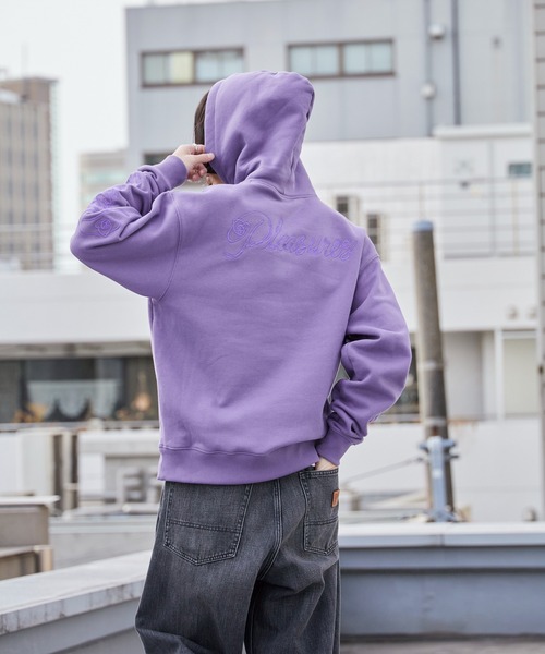 PLEASURES（プレジャー）の「PLEASURES/プレジャーズ SCRAWL HOODIE ヘビーウェイト プルオーバーパーカー 2026年春夏（パーカー・メンズ・パープル・XL/M/L）」の22枚目の写真