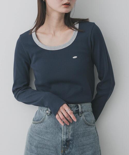 SENSE OF PLACE by URBAN RESEARCH(センスオブプレイスバイアーバンリサーチ)の「ラウンドネックリブTシャツ(Tシャツ/カットソー・レディース・チャコールグレー/ベージュ/ネイビー/ホワイト系その他・ONE)」の1枚目の写真