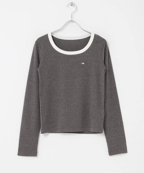 SENSE OF PLACE by URBAN RESEARCH(センスオブプレイスバイアーバンリサーチ)の「ラウンドネックリブTシャツ(Tシャツ/カットソー・レディース・チャコールグレー/ベージュ/ネイビー/ホワイト系その他・ONE)」の8枚目の写真