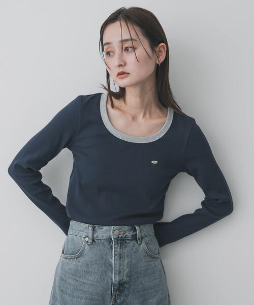 SENSE OF PLACE by URBAN RESEARCH(センスオブプレイスバイアーバンリサーチ)の「ラウンドネックリブTシャツ(Tシャツ/カットソー・レディース・チャコールグレー/ベージュ/ネイビー/ホワイト系その他・ONE)」の10枚目の写真