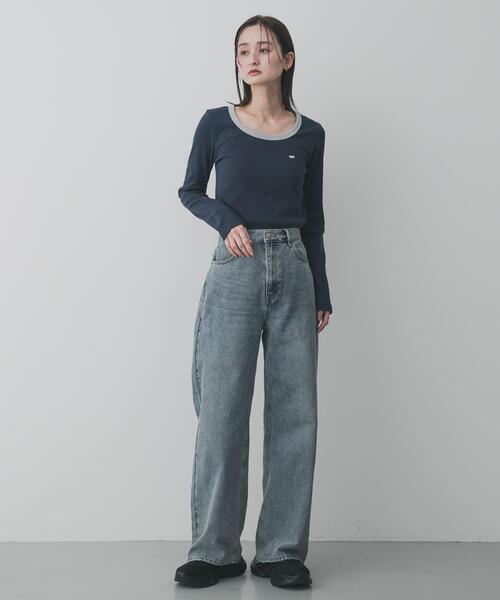 SENSE OF PLACE by URBAN RESEARCH(センスオブプレイスバイアーバンリサーチ)の「ラウンドネックリブTシャツ(Tシャツ/カットソー・レディース・チャコールグレー/ベージュ/ネイビー/ホワイト系その他・ONE)」の12枚目の写真