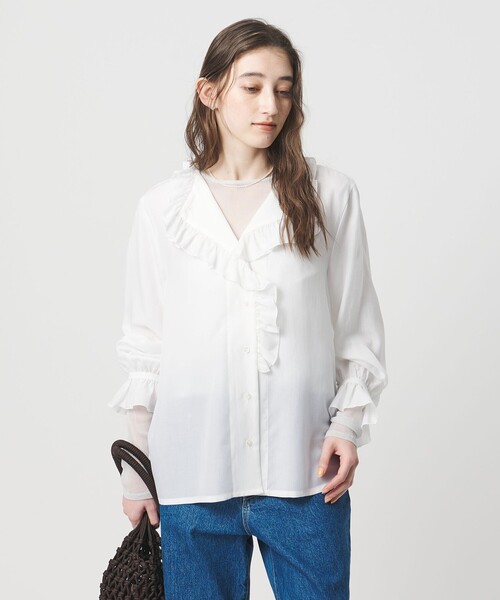 UNITED ARROWS(ユナイテッドアローズ)の「チュールジャージー グリッター カットソー(Tシャツ/カットソー・レディース・シルバー/ブラック/ゴールド・FREE)」の6枚目の写真