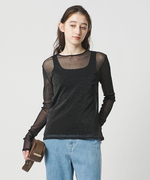 UNITED ARROWS(ユナイテッドアローズ)の「チュールジャージー グリッター カットソー(Tシャツ/カットソー・レディース・シルバー/ブラック/ゴールド・FREE)」の9枚目の写真