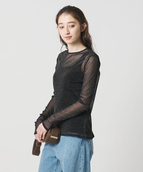 UNITED ARROWS(ユナイテッドアローズ)の「チュールジャージー グリッター カットソー(Tシャツ/カットソー・レディース・シルバー/ブラック/ゴールド・FREE)」の10枚目の写真