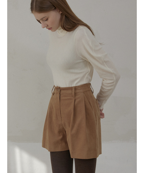 NONLOCAL(ノンローカル)の「Two Tuck Corduroy Short Pants - Beige(その他パンツ・レディース・その他・M/S)」の2枚目の写真