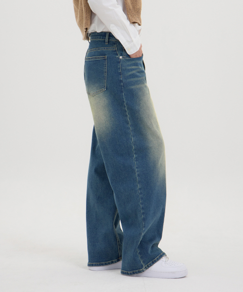 ACSHI（アクシ）の「モーションバルーンフィットワイドストレッチデニムパンツユニセックス（中青ティン）（デニムパンツ・メンズ・その他・XXL/XS/XL/L/M/S）」の2枚目の写真