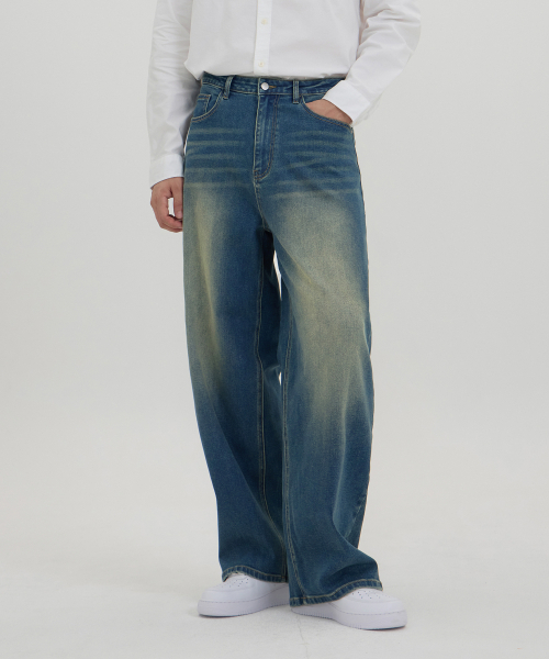 ACSHI（アクシ）の「モーションバルーンフィットワイドストレッチデニムパンツユニセックス（中青ティン）（デニムパンツ・メンズ・その他・XXL/XS/XL/L/M/S）」の3枚目の写真