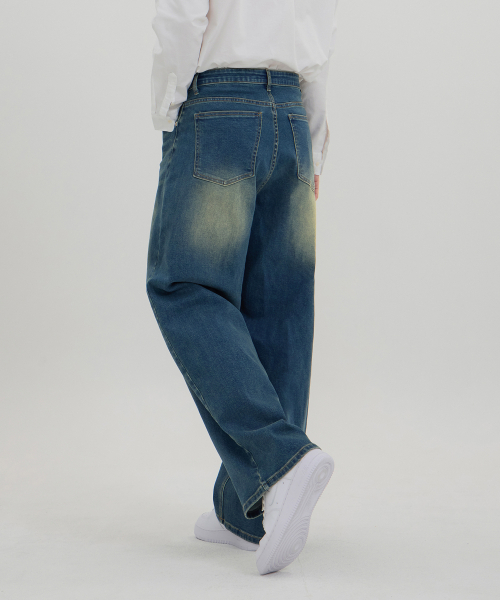 ACSHI（アクシ）の「モーションバルーンフィットワイドストレッチデニムパンツユニセックス（中青ティン）（デニムパンツ・メンズ・その他・XXL/XS/XL/L/M/S）」の4枚目の写真