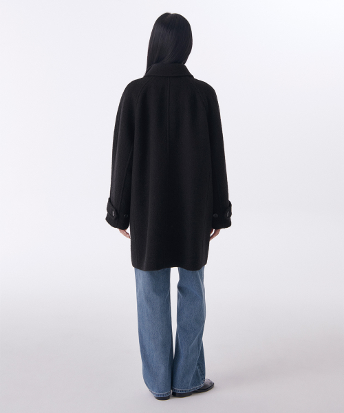 MUSINSA STANDARD WOMAN（ムシンサスタンダードウーマン）の「ウィメンズウールブレンドブークルバルマカンハーフコート[ブラック]（チェスターコート・レディース・その他・LARGE/MEDIUM/SMALL/X-SMALL）」の13枚目の写真