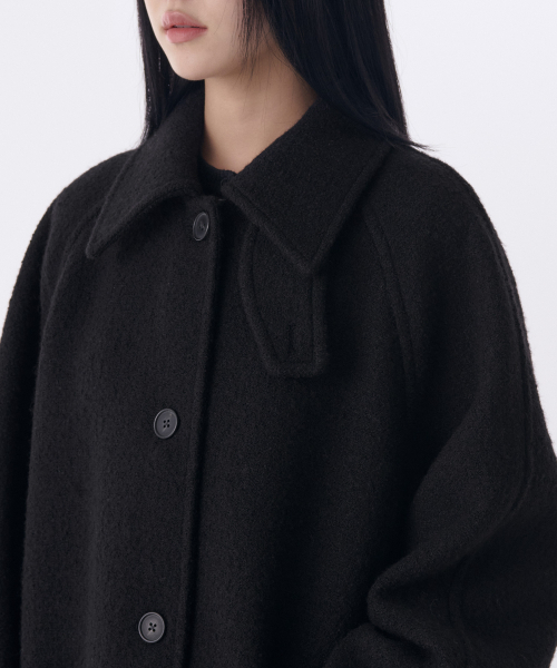 MUSINSA STANDARD WOMAN（ムシンサスタンダードウーマン）の「ウィメンズウールブレンドブークルバルマカンハーフコート[ブラック]（チェスターコート・レディース・その他・LARGE/MEDIUM/SMALL/X-SMALL）」の12枚目の写真
