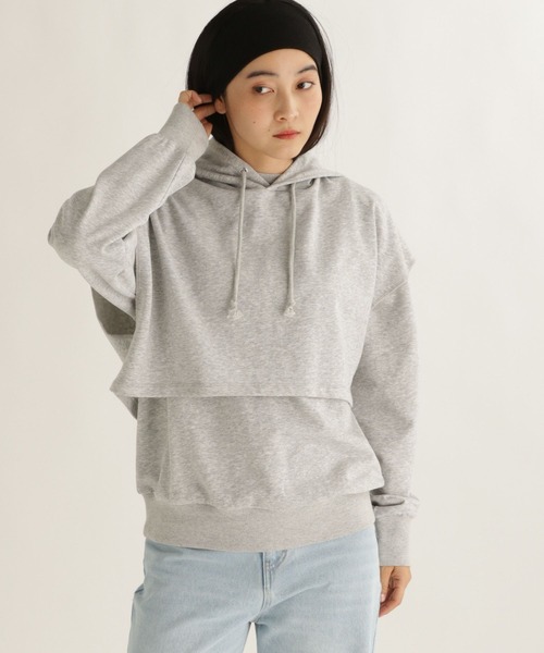 studio CLIP（スタディオクリップ）の「【daily CLIP】ビックフーディーSET（パーカー・レディース・レッド/グレー/ネイビー・FREE）」の2枚目の写真