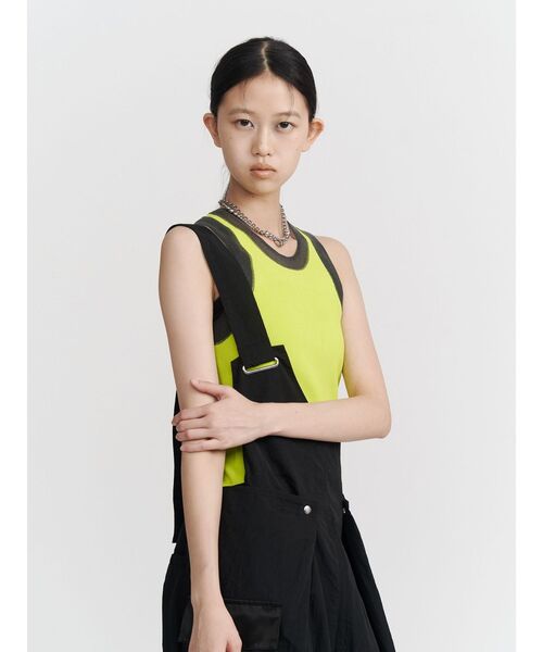 UN3D.(アンスリード)の「SHEER DOCKING KNIT TT / シアードッキングニットタンクトップ(タンクトップ・レディース・ライム/ブルー/グレー/ブラック・FREE)」の20枚目の写真