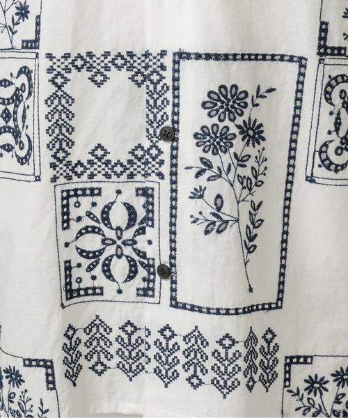 CASPER JOHN(キャスパージョン)の「Embroidery shirts/エンブロイダリーシャツ(シャツ/ブラウス・メンズ・ホワイト/ブラック・MEDIUM/LARGE/SMALL/X-SMALL)」の17枚目の写真