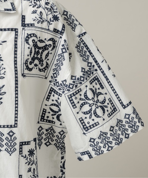 CASPER JOHN(キャスパージョン)の「Embroidery shirts/エンブロイダリーシャツ(シャツ/ブラウス・メンズ・ホワイト/ブラック・MEDIUM/LARGE/SMALL/X-SMALL)」の19枚目の写真