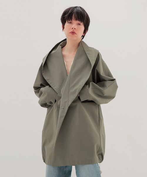 DRESSLAVE(ドレスレイブ)の「endalence / essencial hoodie midi coat(フーディーミディ丈コート)(その他アウター・レディース・ベージュ/カーキ・38)」の1枚目の写真