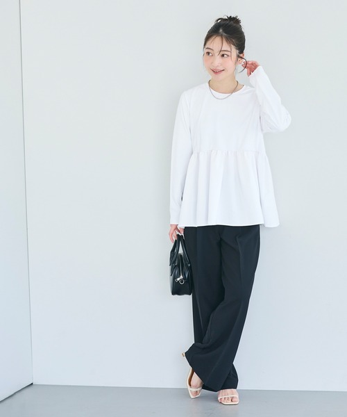 Gourmet jeans トリコカラー　切り替え　長袖　tシャツ　カットソー 異素材切り替え長袖Tシャツ（Tシャツ/カットソー）｜coca（coca