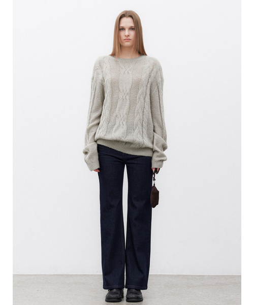 ATELIER NAIN(アトリエナイン)の「(PT-5733)CITY BOOTCUT WARM DENIM PANTS(スラックス・レディース・ブラック/インディゴブルー/ブルー・MEDIUM/LARGE/SMALL)」の4枚目の写真