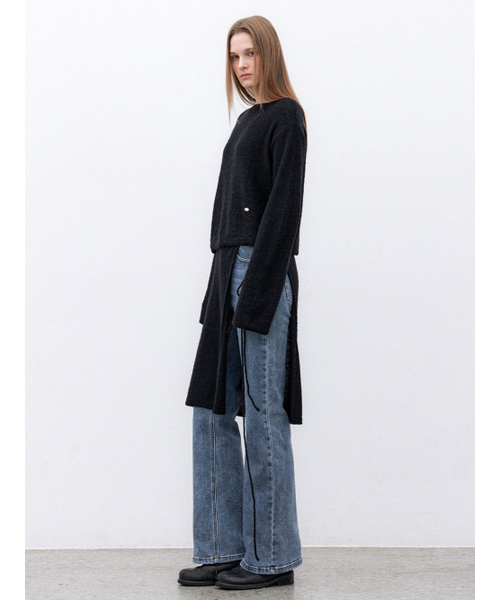 ATELIER NAIN(アトリエナイン)の「(PT-5733)CITY BOOTCUT WARM DENIM PANTS(スラックス・レディース・ブラック/インディゴブルー/ブルー・MEDIUM/LARGE/SMALL)」の5枚目の写真