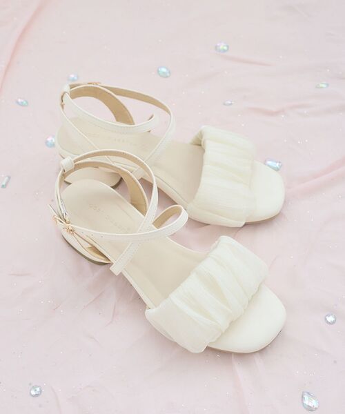 MAJESTIC LEGON（マジェスティックレゴン）の「シアーギャザーサンダル（サンダル・レディース・アイボリー/ブラック系その他2/ブラック/ベージュ/オフホワイト/チャコールグレー・SMALL/MEDIUM/LARGE/X-LARGE/XXL）」の13枚目の写真